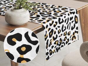 Biante Bavlněný běhoun na stůl Sandra SA-409 Leopardí vzor na bílém 35x180 cm