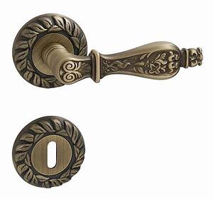 Dveřní kování MP Siracusa R (OGS), klika-klika, Otvor pro obyčejný klíč BB, MP OGS (bronz česaný mat)