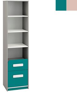 Knihovna - IQ 06, šedá/bílá, různé doplňkové barvy na výběr Barva/dekor: mořská