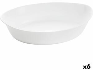 Servírovací podnos Luminarc Smart Cuisine Ovál 32 x 20 cm Bílý Sklo (6 kusů)