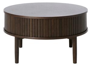 Kulatý konferenční stolek v dekoru dubu v tmavě přírodní barvě ø 85 cm Meta – Unique Furniture