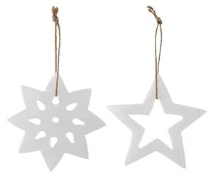 Vánoční ozdoby Alabaster White - set 2 ks Bloomingville