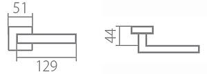 Dveřní kování TWIN VISTA P 639 HR (CH-SAT), klika/klika, hranatá rozeta, Hranatá rozeta s otvorem pro obyčejný klíč BB, Twin CH-SAT (chrom matný)