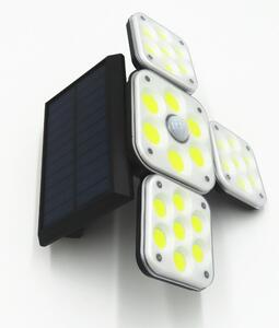 HJ Solární LED světlo s čidlem pohybu, dálkovým ovládáním a čtyřmi reflektory