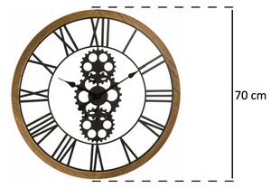 Nástěnné hodiny s viditelným mechanismem, Ø 70 cm