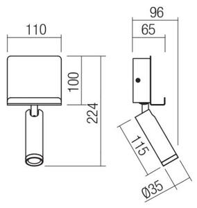 Redo 01-3083 - LED Nástěnné bodové svítidlo PANEL LED/3,5W/230V USB bílá
