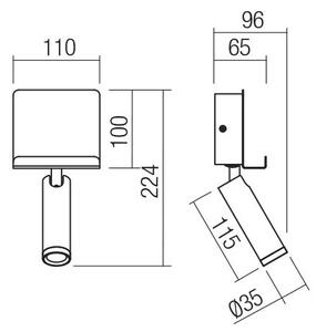 Redo 01-3084 - LED Nástěnné bodové svítidlo PANEL LED/3,5W/230V USB černá