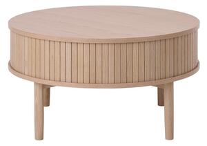Kulatý konferenční stolek v dekoru dubu ve světle přírodní barvě ø 85 cm Meta – Unique Furniture