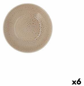 Hluboký Talíř Ariane Porous Keramický Béžový Ø 21 cm (6 kusů)