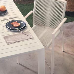 Bílý kovový zahradní jídelní stůl Kave Home Culip 180 x 90 cm
