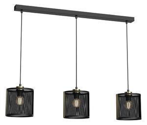 Lustr na lanku KAGA 3xE27/60W/230V černá/zlatá