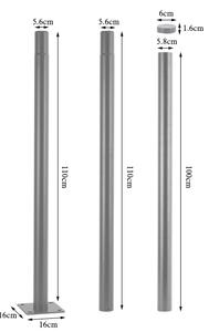 BRILAGI - LED Ven. poul. lampa se sloup. 3 m URBANSPARK LED/120W/230V šedá IP65