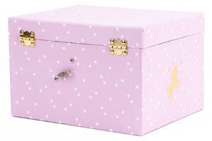 Dívčí hrací skříňka jednorožec, růžová