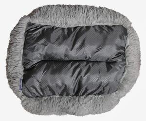 Šedý chlupatý pelíšek pro pejska nebo kočičku Bear grey - 55*42*15cm