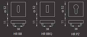 Dveřní kování MP Eliptica-HR 3098Q (OCS), klika-klika, Otvor pro obyčejný klíč BB, MP OCS (chrom broušený)