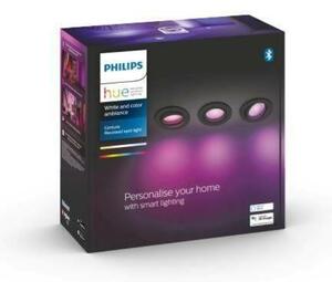 PHILIPS HUE Hue Bluetooth LED White and Color Ambiance set 3ks Zapuštěných bodových svítidel Philips Centura 8719514342903 GU10 3x5,7W 3x350lm 2000-6500K RGB IP20 černé, stmívatelné