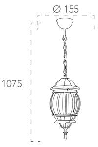 Venkovní závěsná lampa ve tvaru lucerny s IP44