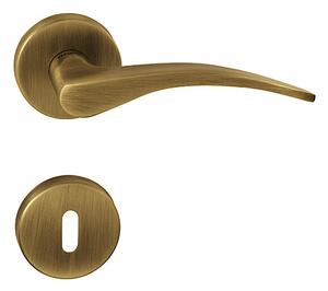 Dveřní kování MP Nina R 1927 (OGS), klika-klika, Otvor pro obyčejný klíč BB, MP OGS (bronz česaný mat)