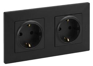Legrand - Dvojitá zásuvka domovní SCHUKO NILOE STEP 250V černá