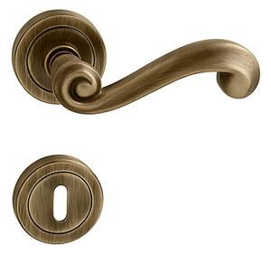 Dveřní kování MP Carla R 738 (OGS), klika-klika, Otvor pro obyčejný klíč BB, MP OGS (bronz česaný mat)