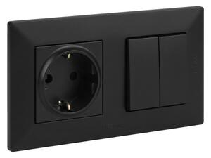 Legrand-Dvojitý schodišťový vypínač 6+6 a zás dom SCHUKO s rám NILOE STEP 250V č