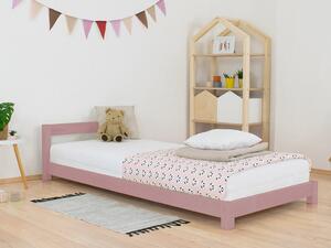 Dětská jednolůžková postel s čelem DREAMY Rozměr: 90x160 cm, Zvolte barvu hranolů: Pastelově růžová, Zvolte barvu ploch: Pastelově růžová
