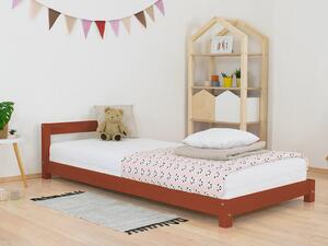 Dětská jednolůžková postel s čelem DREAMY Rozměr: 80x160 cm, Zvolte barvu hranolů: Cihlová, Zvolte barvu ploch: Cihlová