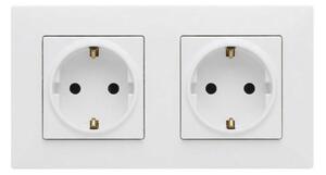 Legrand - Dvojitá zásuvka domovní SCHUKO s rámečkem NILOE STEP 250V bílá
