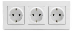 Legrand - Trojitá zásuvka domovní SCHUKO s rámečkem NILOE STEP 250V bílá