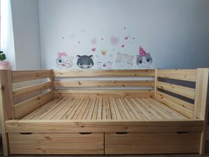 Postelshop Rozkládací postel Double na každodenní spaní - 4cm masiv provedení: borovice