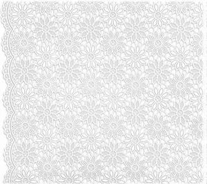 Běhoun na stůl š.50cm metráž 35729441 White, šířka 50 cm, květinky bílé,IMPOL TRADE