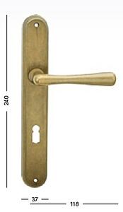 Dveřní kování COBRA ELEGANT (OV), klika-klika, Otvor pro obyčejný klíč BB, COBRA OV (staromosaz), 90 mm