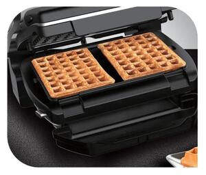 Tefal - Kontaktní gril OPTIGRILL+ INOX WAFFLES 2000W/230V černá/chrom