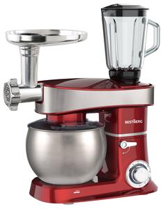 Multifunkční kuchyňský robot BestBerg BBR-2000R / 2000 W / 6 l / 6 rychlostí / červená