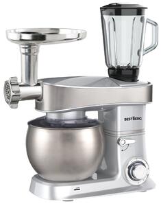 Multifunkční kuchyňský robot BestBerg BBR-2000S / 2000 W / 6 l / 6 rychlostí / stříbrná