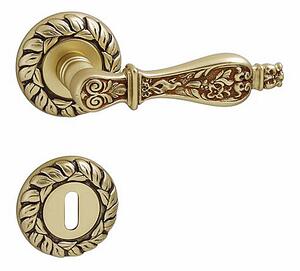 Dveřní kování MP Siracusa R (FG), klika-klika, Otvor pro obyčejný klíč BB, MP FG (francouzská zlatá)