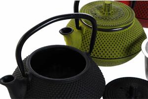 Konvice na čaj DKD Home Decor Černý Červený Zelená Nerezová ocel (3 kusů)