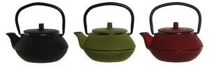 Konvice na čaj DKD Home Decor Černý Červený Zelená Nerezová ocel (3 kusů)