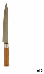 14977 Kuchyňský nůž 3 x 33,5 x 2,5 cm Stříbřitý Kaštanová Nerezová ocel Bambus (12 kusů)