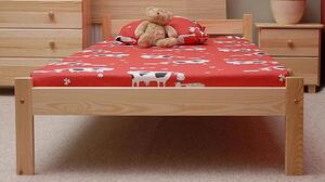 Dřevěná postel Antonín 90x200 + rošt ZDARMA - borovice