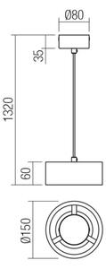 Redo 01-3101 - LED Lustr na lanku PUNKT LED/6W/230V pr. 15 cm černá
