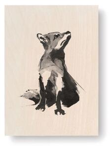 Obrázek na dřevěné kartě Fox 10x15 cm Teemu Järvi Illustrations