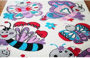 Dětský koberec Motýlci krémový 120x170cm