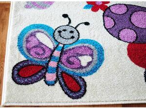 Dětský koberec Motýlci krémový 120x170cm