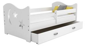 Dětská postel Magdaléna 80x160 B1, bílá/bílá + rošt a matrace