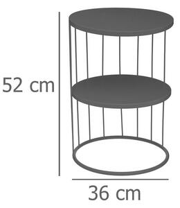 Odkládací stolek KOBU, 36 cm, kulatý, černý