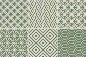 Retro obklad Elios Clay Pattern Emerald 10x10 Decoro