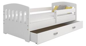Dětská postel Magdaléna 80x160 B6, bílá/bílá + rošt a matrace