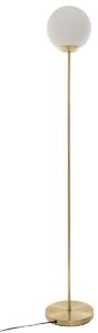 Stojací lampa s kulatým stínítkem, kov, zlato, 134 cm