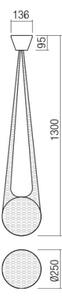 Redo 01-1972 - LED Lustr na lanku ALLURIA 1xE27/5W/230V pr. 25 cm